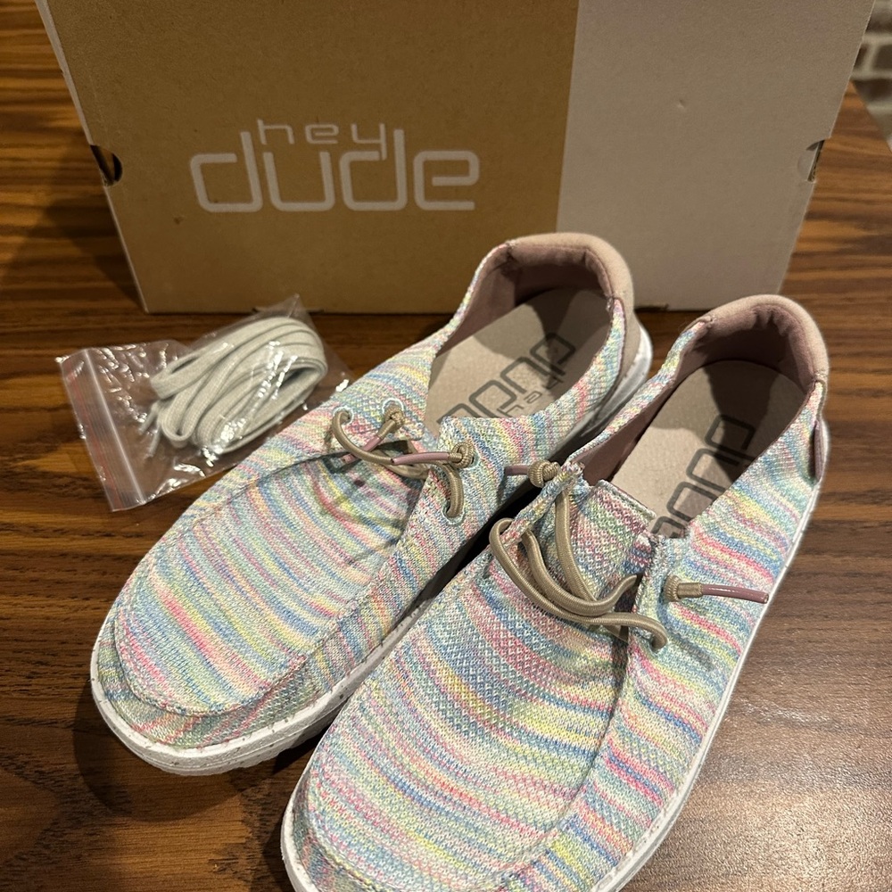 Hey Dude Pastel Striped Shoes